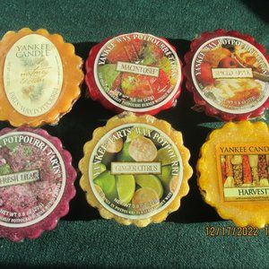 YANKEE CANDLE WAX MELTS/TARTS/6 ASSORTED/NEW OLD STOCK